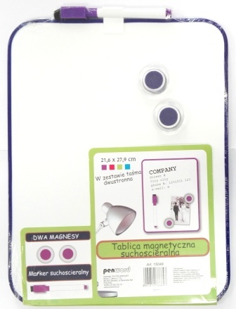 Tablica suchościeralna magnetyczna 21,6x27,9 (15048) Polsirhurt